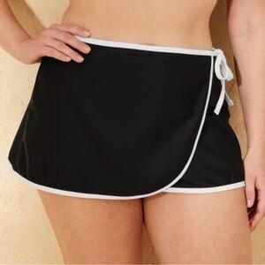 Shade & Shore Black Sarong with White Trim